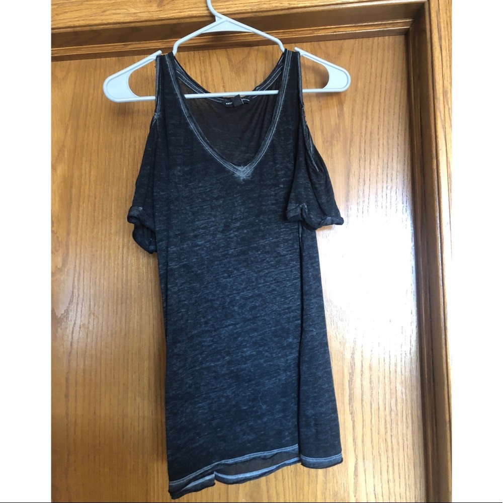 Off the shoulder black burnout tee